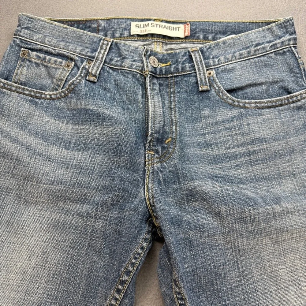 Levis 514 Slim Straight Jeans Mens 30x30 (FIT 31x31) Blue Y2K Faded Denim Casual